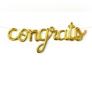 5/$25 Gold Congrats Balloon Banner NWT